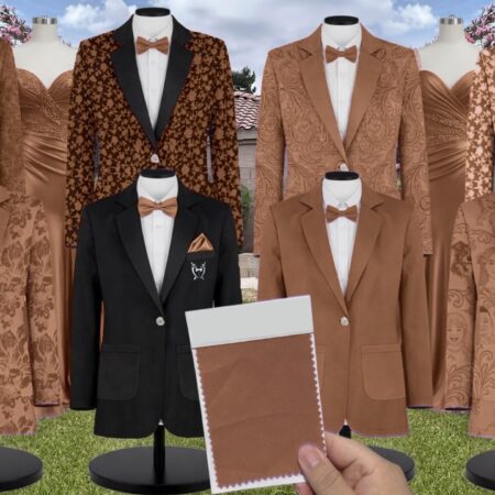 Coffee Satin Suit and Tuxedo – Exact Color Match for Stacees Bridesmaid Dresses