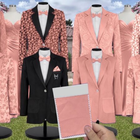 Coral Tulle Suit and Tuxedo – Exact Color Match for Stacees Bridesmaid Dresses