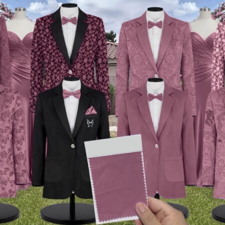 Desert Rose Chiffon Fabric Suit and Tuxedo – Exact Color Match for Stacees Bridesmaid Dresses