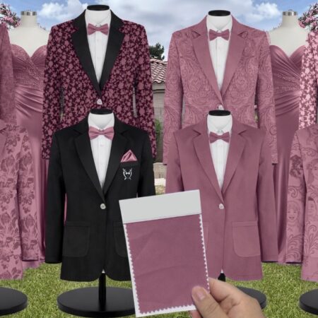Desert Rose Tulle Suit and Tuxedo – Exact Color Match for Stacees Bridesmaid Dresses