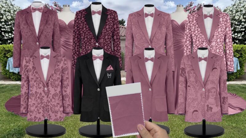 Desert Rose Tulle Suit and Tuxedo – Exact Color Match for Stacees Bridesmaid Dresses