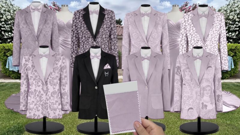 Dusk Chiffon Fabric Suit and Tuxedo – Exact Color Match for Stacees Bridesmaid Dresses