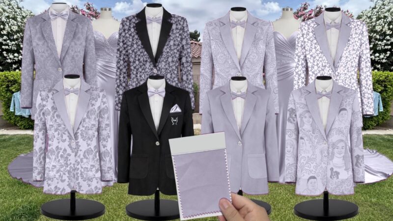Dusty lavender Chiffon Suit and Tuxedo – Exact Color Match for Stacees Bridesmaid Dresses