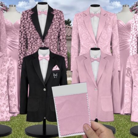 Dusty Pink Stretch Crepe Suit and Tuxedo – Exact Color Match for Stacees Bridesmaid Dresses