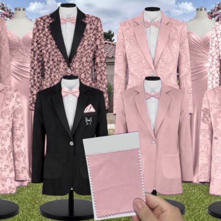 Dusty Pink Tulle Suit and Tuxedo – Exact Color Match for Stacees Bridesmaid Dresses