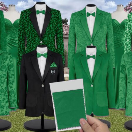 Emerald Tulle Suit and Tuxedo – Exact Color Match for Stacees Bridesmaid Dresses
