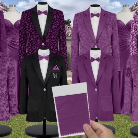 Grape Tulle Suit and Tuxedo – Exact Color Match for Stacees Bridesmaid Dresses