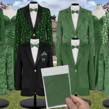 Hunter Green Tulle Suit and Tuxedo – Exact Color Match for Stacees Bridesmaid Dresses