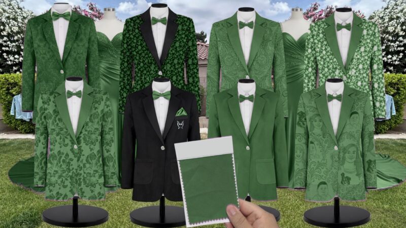 Hunter Green Tulle Suit and Tuxedo – Exact Color Match for Stacees Bridesmaid Dresses