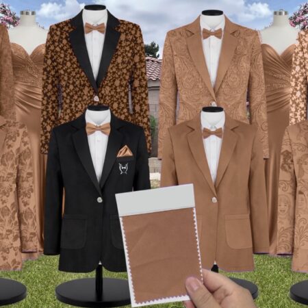 Mocha Tulle Suit and Tuxedo – Exact Color Match for Stacees Bridesmaid Dresses