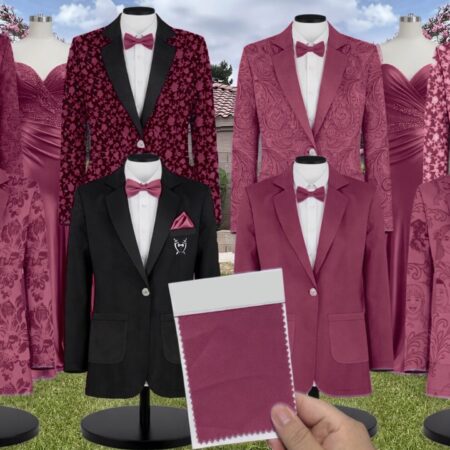 Mulberry Tulle Suit and Tuxedo – Exact Color Match for Stacees Bridesmaid Dresses