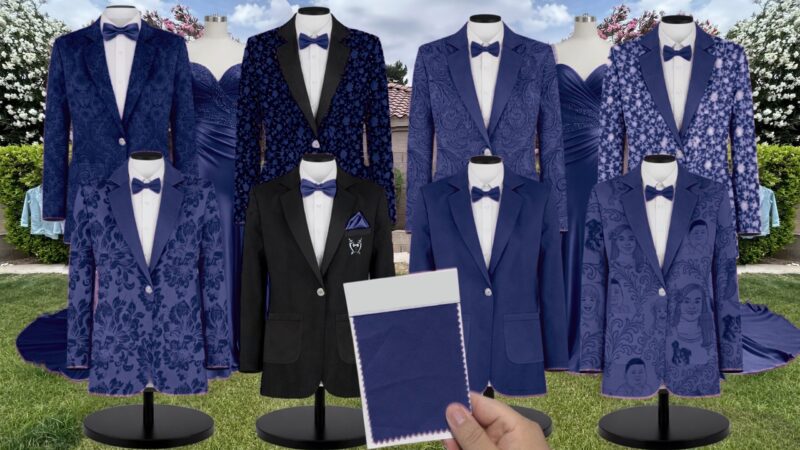 Navy Blue Tulle Suit and Tuxedo – Exact Color Match for Stacees Bridesmaid Dresses