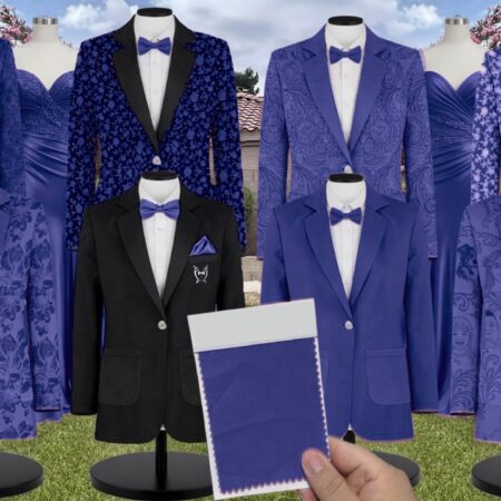 Ocean Blue Chiffon Suit and Tuxedo – Exact Color Match for Stacees Bridesmaid Dresses
