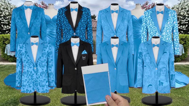 Ocean Blue Tulle Suit and Tuxedo – Exact Color Match for Stacees Bridesmaid Dresses