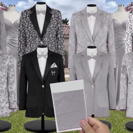 Pewter Tulle Suit and Tuxedo – Exact Color Match for Stacees Bridesmaid Dresses