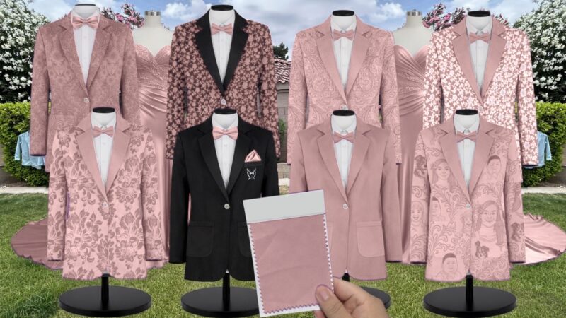 Quartz Chiffon Fabric Suit and Tuxedo – Exact Color Match for Stacees Bridesmaid Dresses