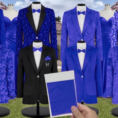 Royal Blue Satin Suit and Tuxedo – Exact Color Match for Stacees Bridesmaid Dresses