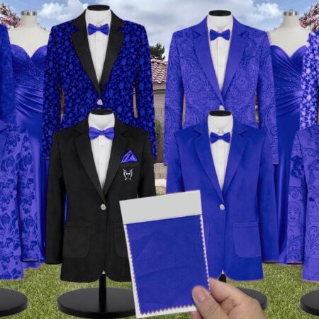 Royal Blue Stretch Crepe Suit and Tuxedo – Exact Color Match for Stacees Bridesmaid Dresses