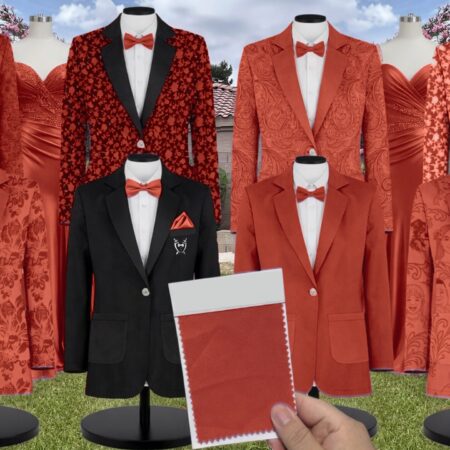 Rust Tulle Suit and Tuxedo – Exact Color Match for Stacees Bridesmaid Dresses