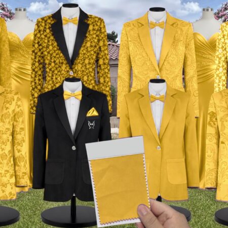 Sunflower Chiffon Suit and Tuxedo – Exact Color Match for Stacees Bridesmaid Dresses