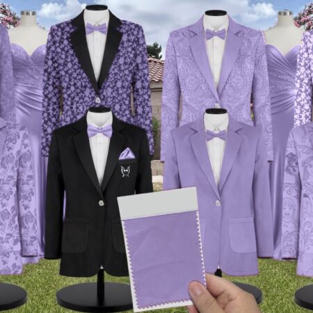 Violet Tulle Suit and Tuxedo – Exact Color Match for Stacees Bridesmaid Dresses