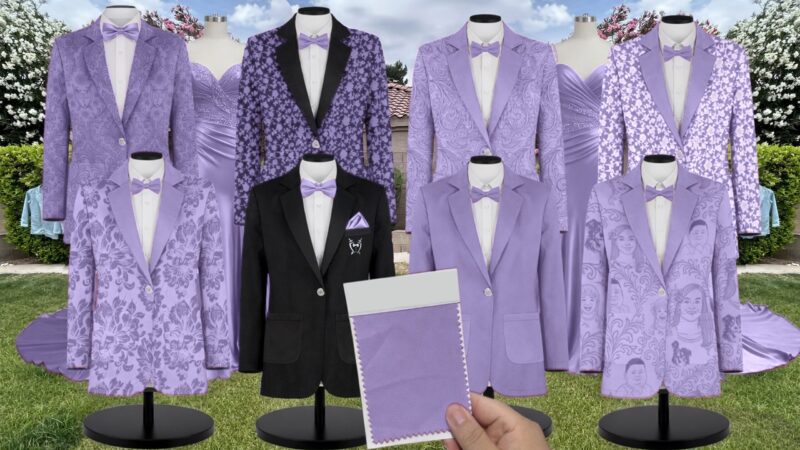 Violet Tulle Suit and Tuxedo – Exact Color Match for Stacees Bridesmaid Dresses