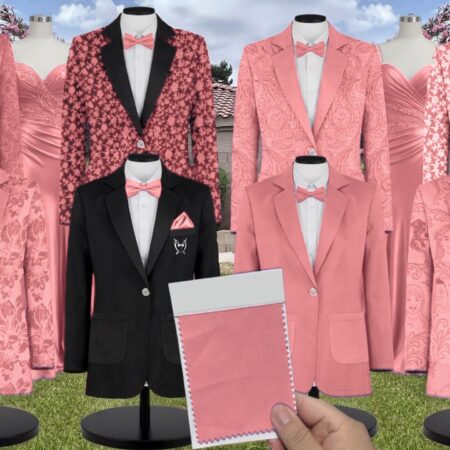Watermelon Tulle Suit and Tuxedo – Exact Color Match for Stacees Bridesmaid Dresses