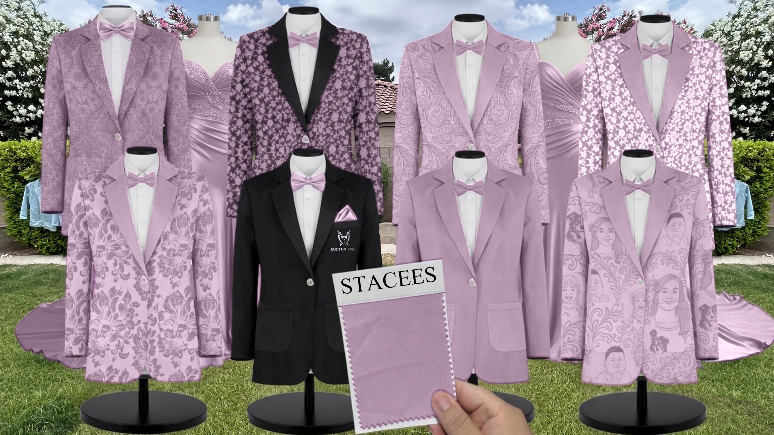 Wisteria Tulle Suit and Tuxedo – Exact Color Match for Stacees Bridesmaid Dresses