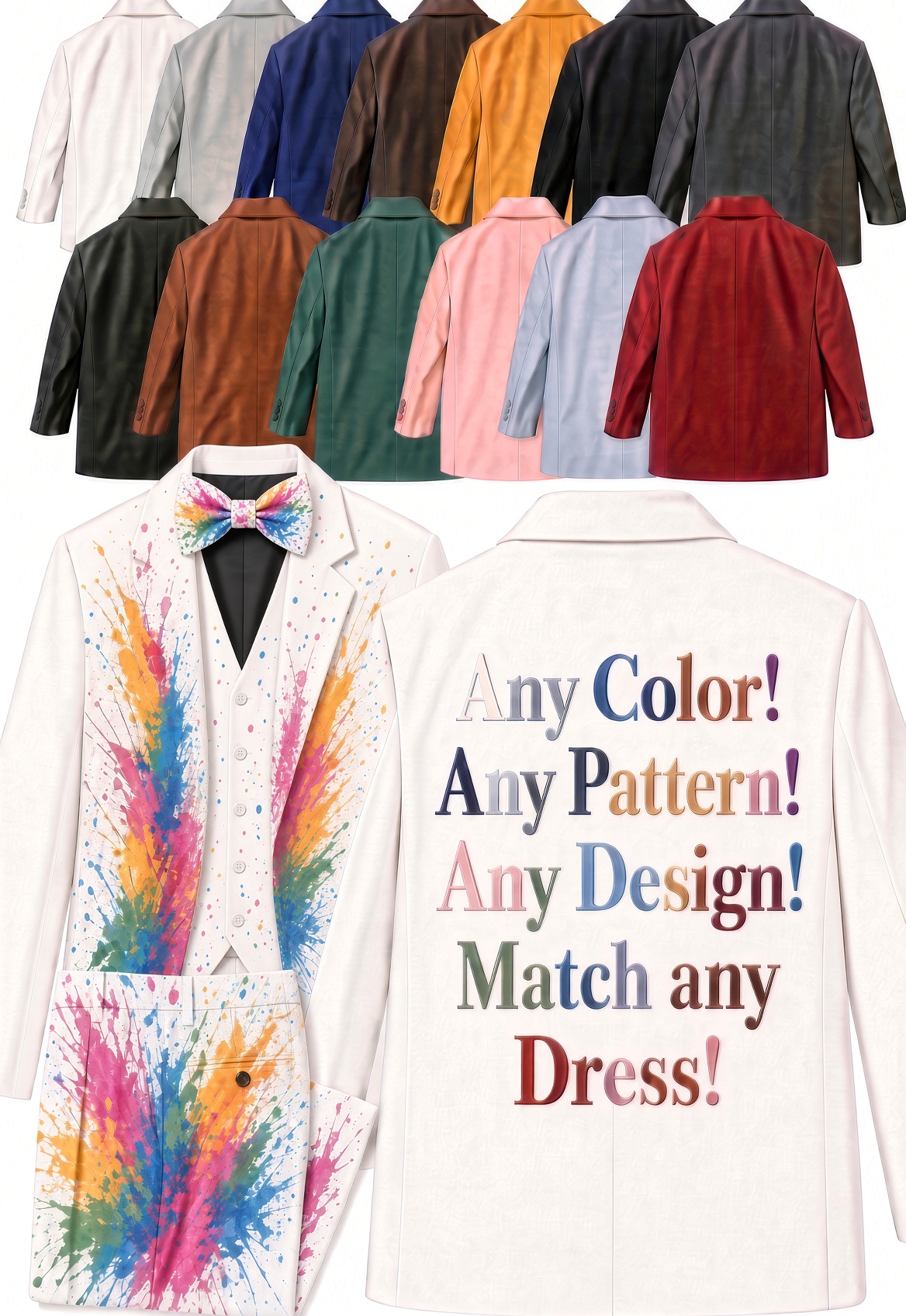 Any Custom Color or Pattern Suit or Tuxedo Blazer – Exact Match from Our 9,000+ Color and Pattern Library - Image 14