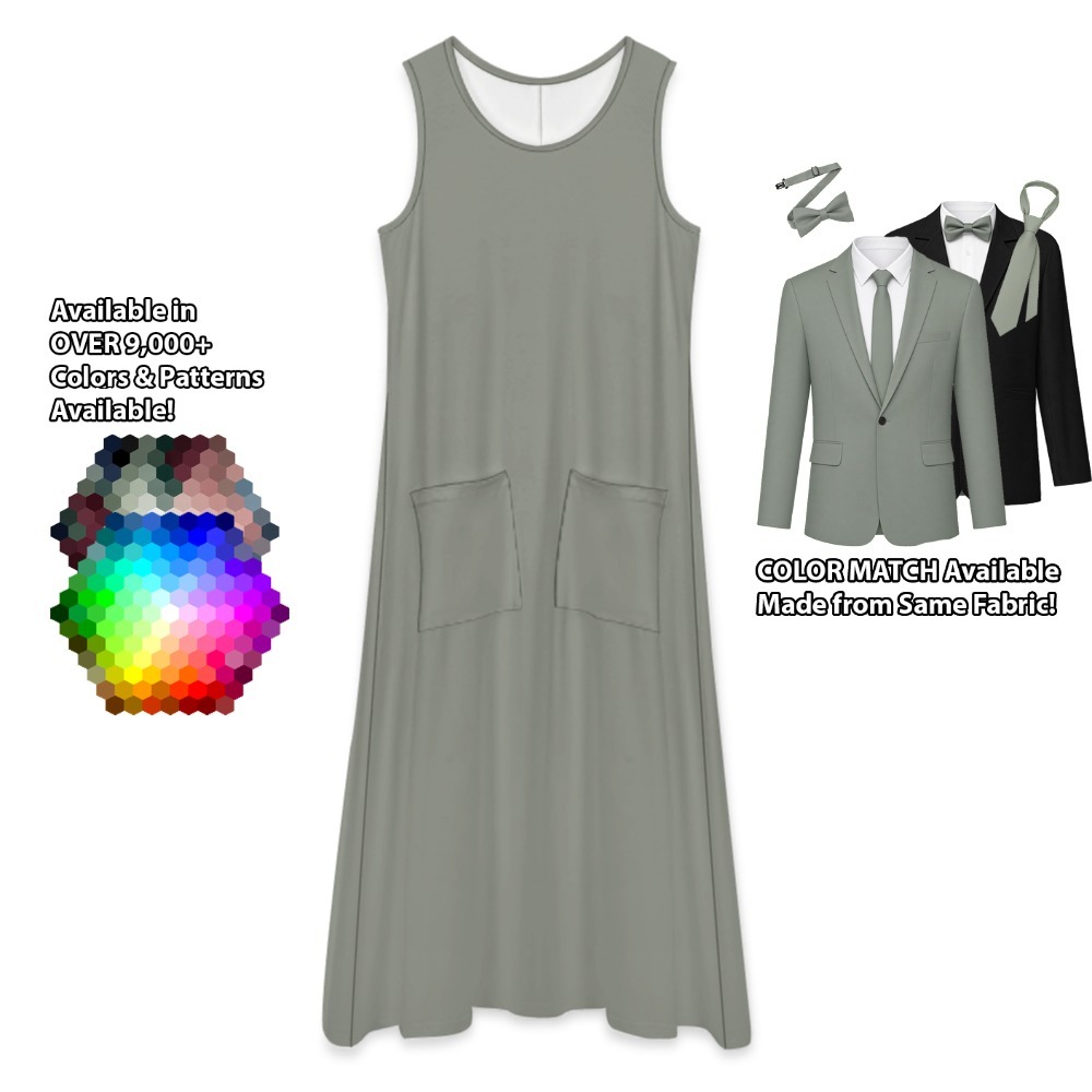 Sleeveless Long Dress III – custom color bridesmaid dress to match groomsmen suit