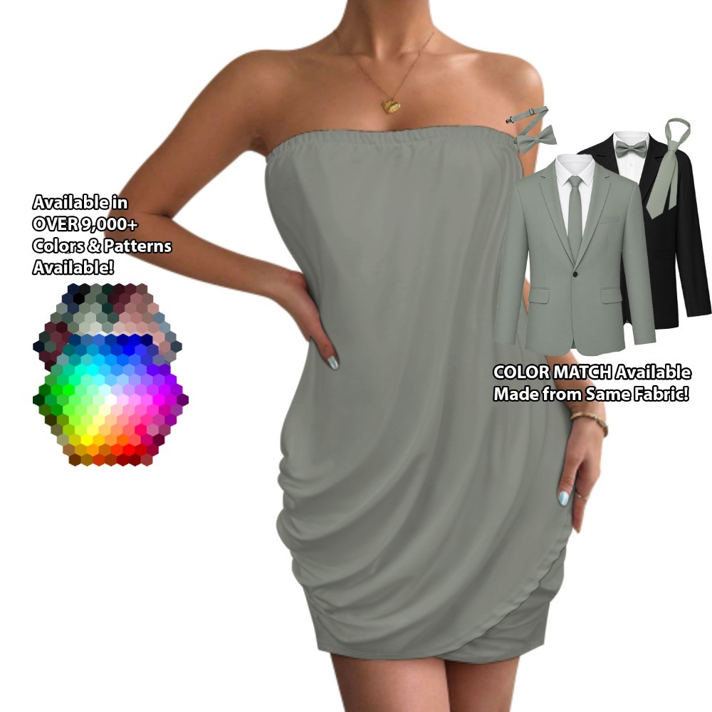 Strapless Fitted Dress – custom color bridesmaid dress to match groomsmen suit
